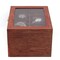 20-Slot Wooden Watches Storage Box Jewelry Organizer Case Glass Top with Drawer